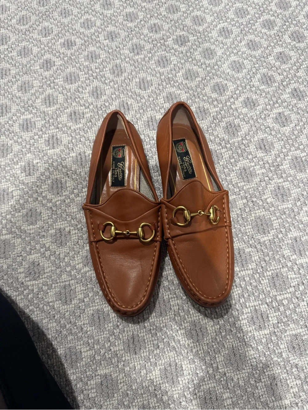 Gucci Brown Leather Horsebit Slip-On Loafers